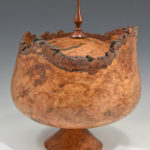 Dick Miller - Cherry Burl, Boxwood Insert, Snakewood Finial - 14 in. Tall x 12 in. Dia.