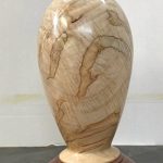 Dave Cultberson Ambrosia maple and mahogany urn, approximately 13 tall