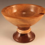 Rita Duxbury - Pedestal Bowl, Maple _ Walnut, 6_ round and 6_ high